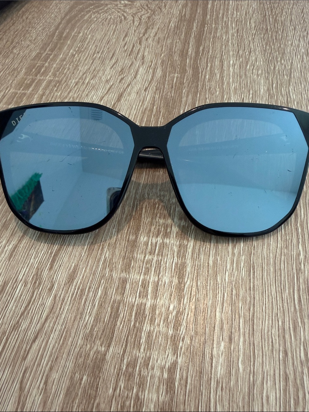 Diff Eyewear Black Frame Blue Lens Women's Sunglasses